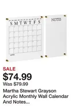 Office Depot Martha Stewart Grayson Acrylic Monthly Wall Calendar And Notes Board, 18 x 18, Clear/Black, Undated offer