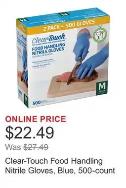 Costco Clear-Touch Food Handling Nitrile Gloves, Blue, 500-count offer