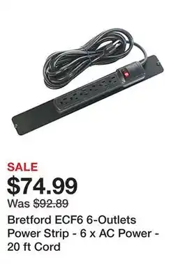Office Depot Bretford ECF6 6-Outlets Power Strip - 6 x AC Power - 20 ft Cord offer