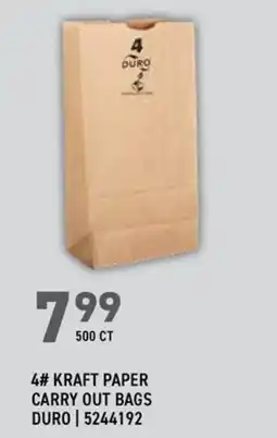 US Foods Chef's Store 4# kraft paper carry out bags duro offer