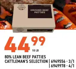 US Foods Chef's Store 80% lean beef patties cattleman's selection offer