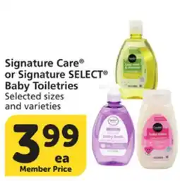 Albertsons Signature Care or Signature SELECT Baby Toiletries offer