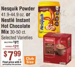 Smart & Final Nesquik Powder or Nestlé Instant Hot Chocolate Mix offer