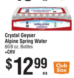 Smart & Final Crystal Geyser Alpine Spring Water offer