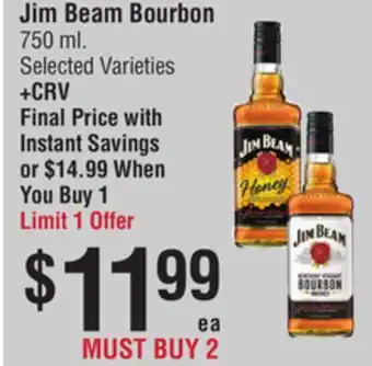 Smart & Final Jim Beam Bourbon offer