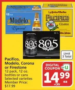 Vons Pacifico, Modelo, Corona or Firestone offer