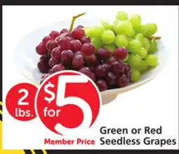 Vons Green or Red Seedless Grapes offer