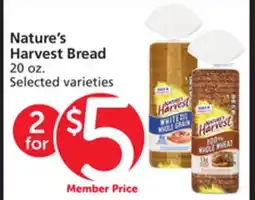 Vons Nature's Harvest Bread offer