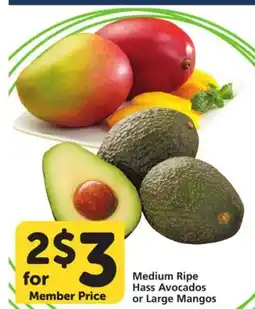 Vons Medium Ripe Hass Avocados or Large Mangos offer