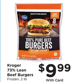 Ralphs Kroger 73% Lean Beef Burgers offer