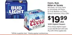 Ralphs Coors, Bud, Miller or Tecate offer