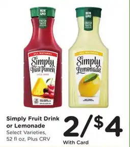 Ralphs Organic Simply Fruit Drink or Lemonade offer