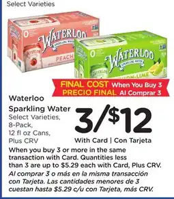 Ralphs Waterloo Sparkling Water offer