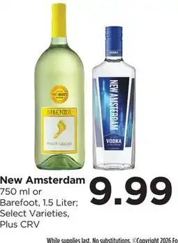 Food 4 Less New Amsterdam 750 ml or Barefoot, 1.5 Liter offer