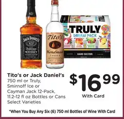 Ralphs Tito's or Jack Daniel's offer
