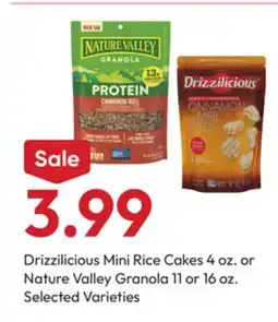 Stater Bros Drizzilicious Mini Rice Cakes 4 oz. or Nature Valley Granola 11 or 16 oz offer