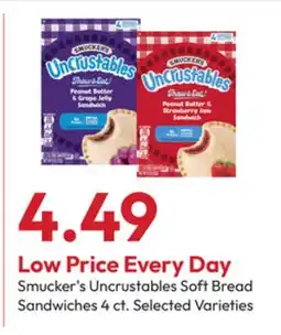 Stater Bros Smucker's Uncrustables Soft Bread Sandwiches offer