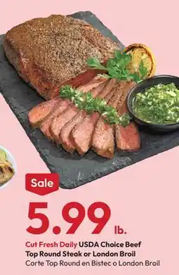 Stater Bros USDA Choice Beef Top Round Steak or London Broil offer