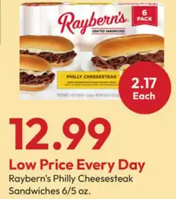 Stater Bros Raybern's Philly Cheesesteak Sandwiches offer