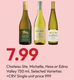 Stater Bros Chateau Ste. Michelle, Hess or Edna Valley offer