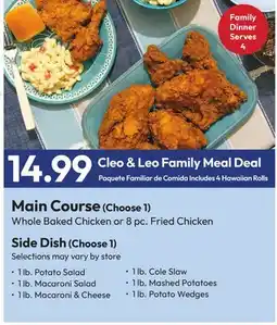Stater Bros Cleo & Leo Family Meal Deal Family Dinner offer