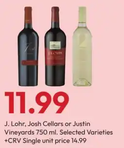 Stater Bros J. Lohr, Josh Cellars or Justin Vineyards offer