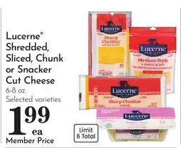Pavilions Lucerne Shredded, Sliced, Chunk or Snacker Cut Cheese offer
