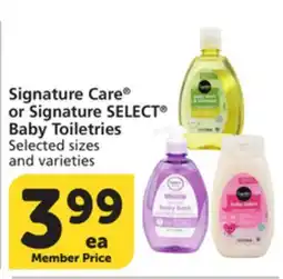 Pavilions Signature Care or Signature SELECT Baby Toiletries offer