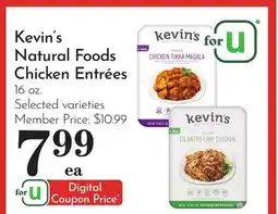 Pavilions Kevin's Natural Foods Chicken Entrées offer