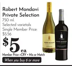 Pavilions Robert Mondavi Private Selection offer