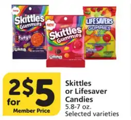 Pavilions Skittles or Lifesaver Candies offer