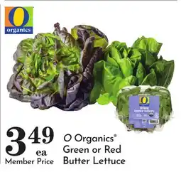 Pavilions O Organics Green or Red Butter Lettuce offer