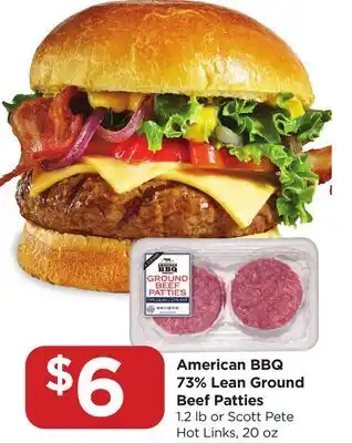 Food 4 Less American BBQ 73% Lean Ground Beef Patties offer