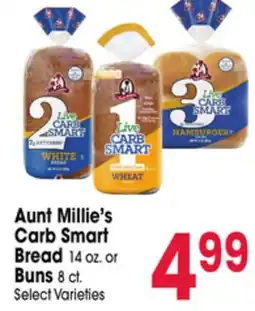 Jewel-Osco Aunt Millie's Carb Smart Bread 14 oz. or Buns 8 ct offer