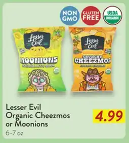 Fresh Thyme Lesser Evil Organic Cheezmos or Moonions offer