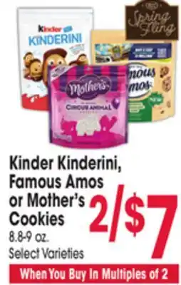 Jewel-Osco Kinder Kinderini, Famous Amos or Mother's Cookies offer