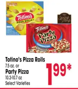 Jewel-Osco Totino's Pizza Rolls 7.5 oz. or Party Pizza 10.2-10.7 oz offer