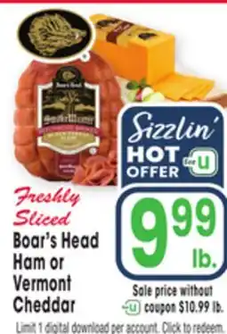 Jewel-Osco Boar's Head Ham or Vermont Cheddar offer
