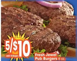 Jewel-Osco Fresh Jewel Pub Burgers offer