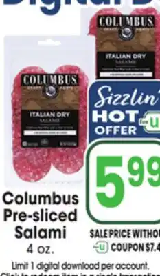 Jewel-Osco Columbus Pre-sliced Salami offer