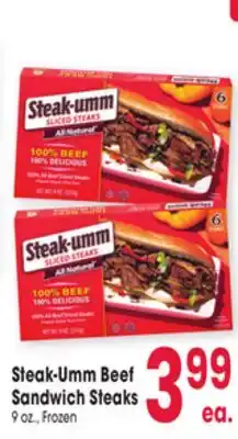 Jewel-Osco Steak-Umm Beef Sandwich Steaks offer