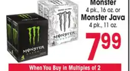Jewel-Osco Monster 4 pk., 16 oz. or Monster Java 4 pk., 11 oz offer