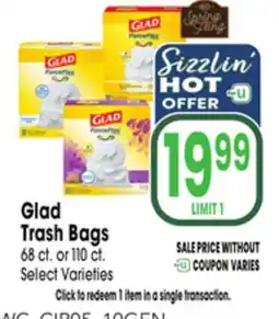 Jewel-Osco Glad Trash Bags offer