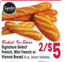 Jewel-Osco Signature Select French, Mini French or Vienna Bread offer