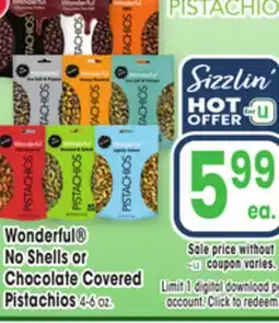 Jewel-Osco Wonderful No Shells or Chocolate Covered Pistachios offer