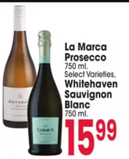 Jewel-Osco La Marca Prosecco 750 ml. Select Varieties, Whitehaven Sauvignon Blanc 750 ml offer