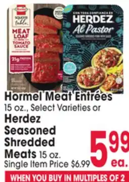 Jewel-Osco Hormel Meat Entrées 15 oz. or Herdez Seasoned Shredded Meats 15 oz offer