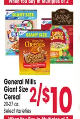Jewel-Osco General Mills Giant Size Cereal offer