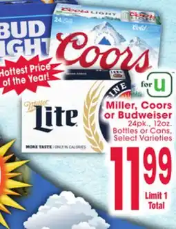 Jewel-Osco Miller, Coors or Budweiser offer
