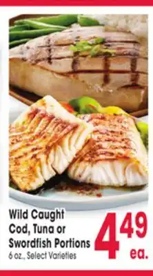 Jewel-Osco Wild Cod Cod, Tuna or Swordfish Portions offer